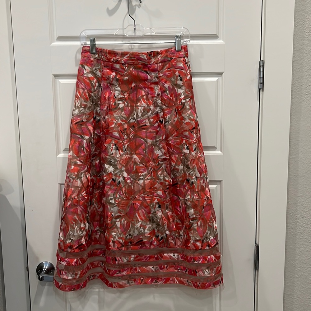 Anthropologie high-waisted floral skirt